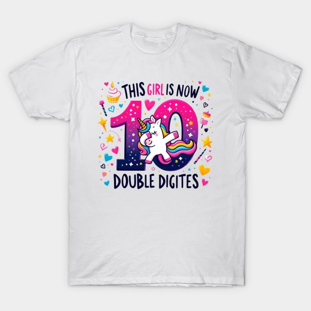 10 Years Old girl Birthday T-Shirt by JHFANART